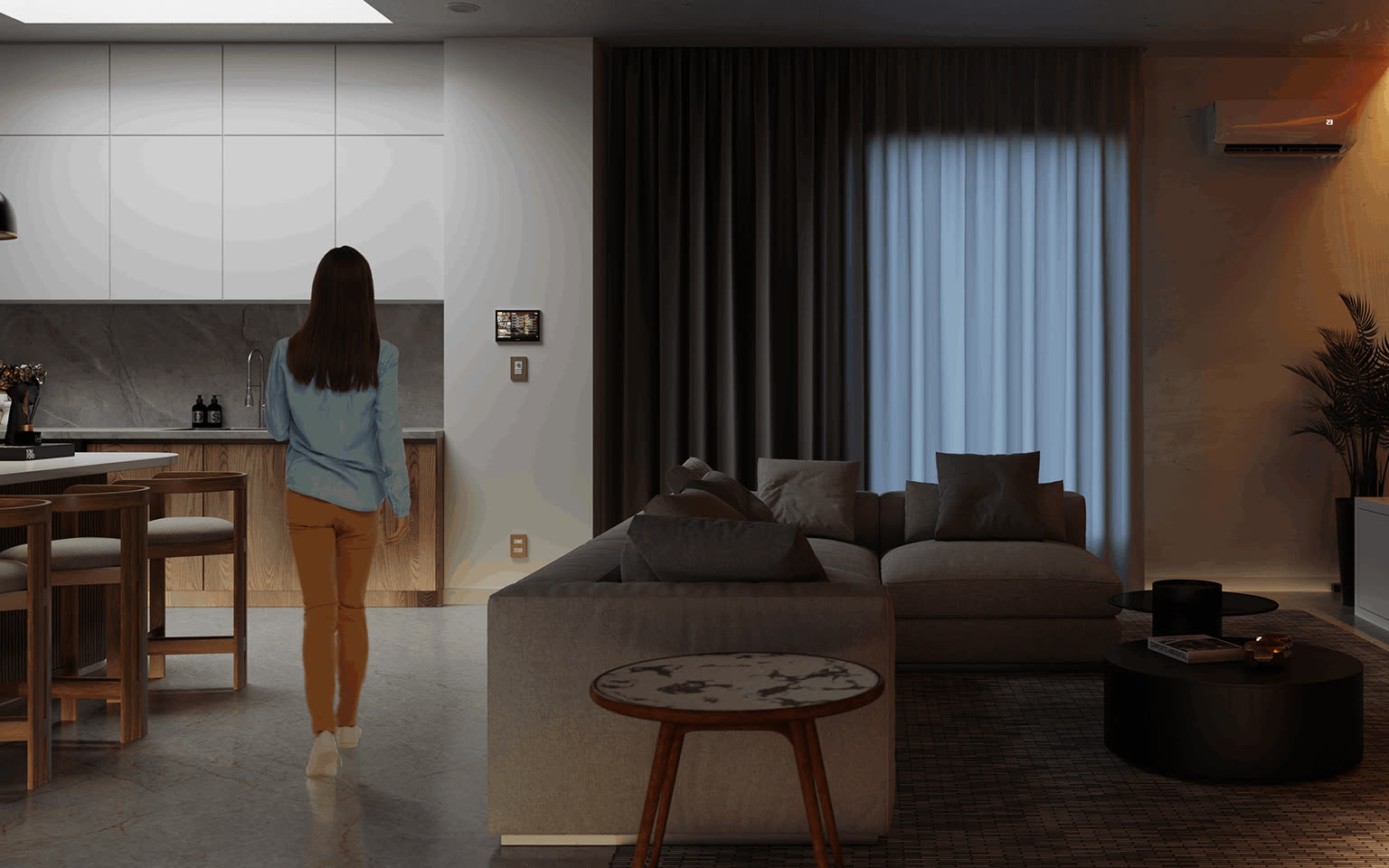 Sala de alto padrão com áudio, vídeo e automação residencial integrados